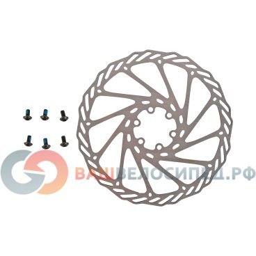 Ротор велосипедный CLARK`S CL-180, 180мм, 6 болтов, нержавеющая сталь, серебристый, 3-431