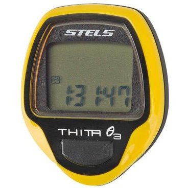 Велокомпьютер Stels Thita-3, 10 функций, жёлтый, ST (060039)