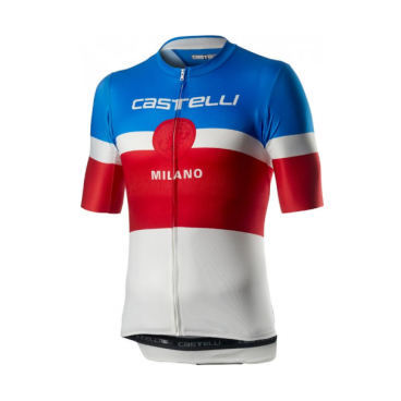 Велофутболка Сastelli Milano, белый/синий/красный 2020, 4520021