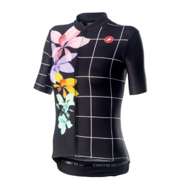 Велофутболка женская Сastelli FIORITA, черный/цветы 2020  - купить со скидкой