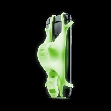 Фото Держатель для смартфона Bone Collection BIKE TIE, силикон, на руль, 4.0'-6.0', люминисцентный зеленый, 07-150014