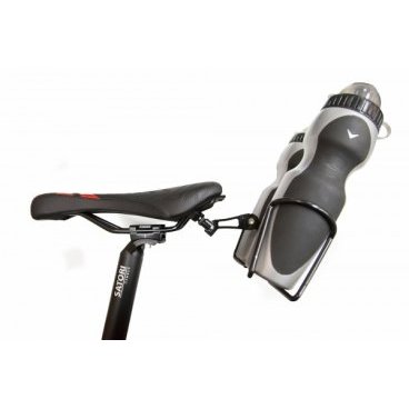 Кронштейн велосипедный Multibrand, для двух флягодержателей, на рамки седла, алюминиевый, чёрный, BCA-303