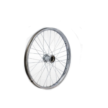 Обод велосипедный TRIX, задний, одинарный, 20", хромированная сталь, втулка: сталь, 1 скорость, гайка, серый, YKG-8