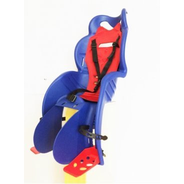 Детское велокресло Vinca Sport, на багажник, синее с красной накладкой, до 22 кг, Италия HTP 155 Sanbas