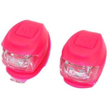 Комплект фонарей Vinca sport VL 267-2B, передние, 2 режима работы, розовый корпус, VL 267-2B pink