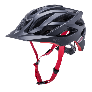 Шлем велосипедный KALI LUNATI ENDURO/MTB, CF, 25 отверстий, с креплением для камеры, MatBlk/Red, 02-21120137