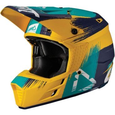 Фото Велошлем Leatt GPX 3.5 Helmet, Gold/Teal, 1019102184
