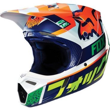 Велошлем Fox V3 Divizion Helmet, Orange/Blue, 14987-592
