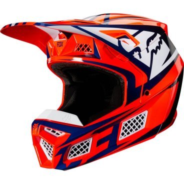 Фото Велошлем Fox V3 Idol Helmet, Orange/Blue, 2020, 24562-592