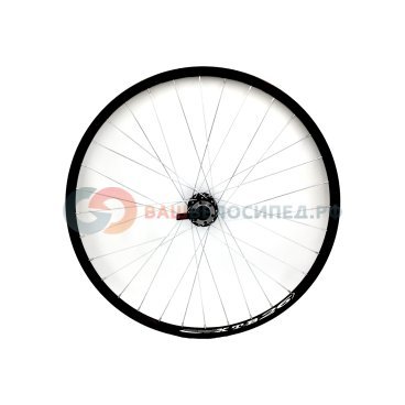 Колесо велосипедное 27,5" MTB, переднее, под диск, двойной обод XTB-26, алюминиевый сплав, черный
