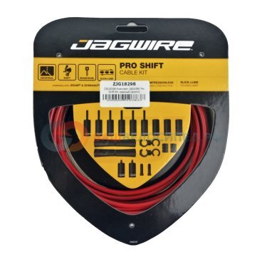 Комплект тросов переключения JAGWIRE Pro Shift Kit с рубашкой, заглушками, крючками, красный, PCK504
