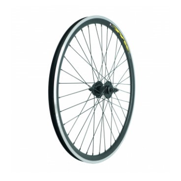 Фото Колесо велосипедное TBS, 26", переднее, обод двойной, алюминий, втулка сталь, под дисковый тормоз, Full Black, ZVO20610