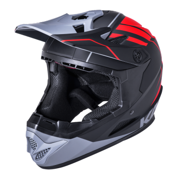 Шлем Full Face DH/BMX KALI Zoka, 6 отверстий, Mat Blk/Red/Gry (черный-красный-серый), ABS