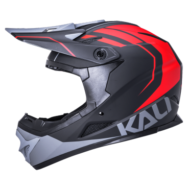 Шлем Full Face DH/BMX KALI Zoka, 6 отверстий, Mat Blk/Red/Gry (черный-красный-серый), ABS, 02-10620125