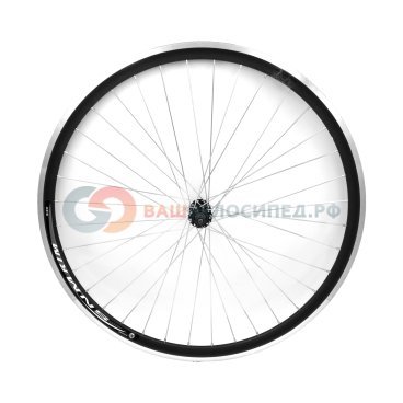 Колесо велосипедное 28" переднее, обод двойной алюминиевый, втулка стальная, гайка, черная