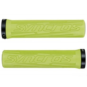 Грипсы велосипедные Syncros Pro, Lock-On, резиновые, sulphur yellow, 250574-3163