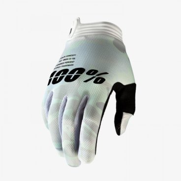 Велоперчатки 100% ITrack Glove White Camo 2020, 10015-085-12