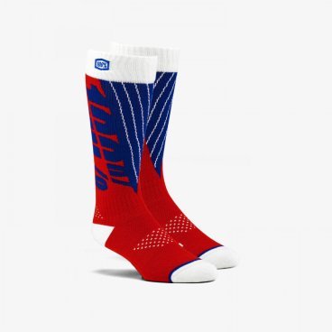 Фото Велоноски 100% Torque Comfort Moto Socks, красно-синий, 2019, 24007-350-18