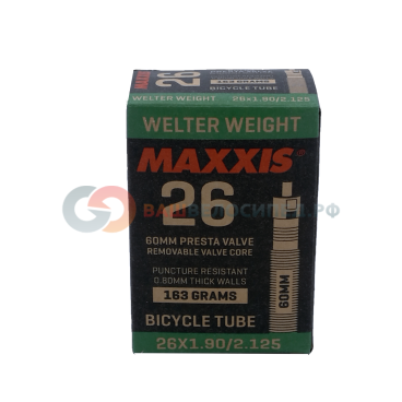 Камера велосипедная Maxxis Welter Weight, 26x1.9/2.125, ниппель Presta 60 mm, велониппель, IB63464300