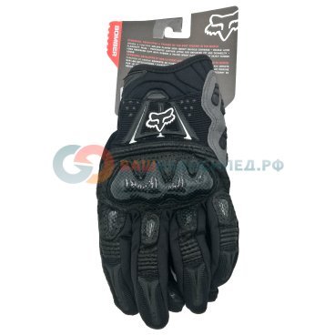 Велоперчатки Fox Bomber Glove, черные, белый логотип, 2018
