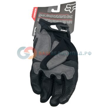 Велоперчатки Fox Bomber Glove, черные, белый логотип, 2018