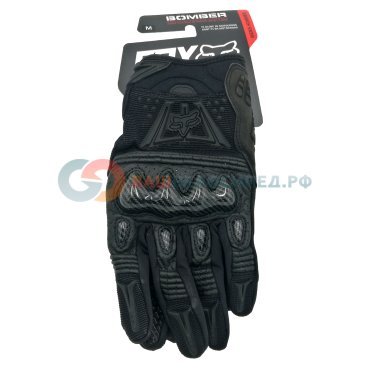 Велоперчатки Fox Bomber Glove, черные, черный логотип, 2018, 03009-021-L
