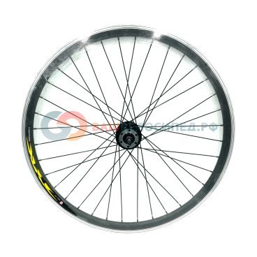 Колесо велосипедное TBS, 26", переднее, обод двойной, алюминий, втулка сталь, под дисковый тормоз, Full Black, ZVO20610
