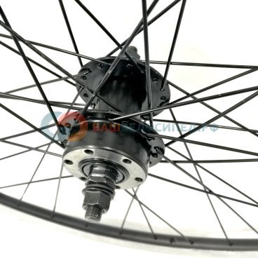 Колесо велосипедное TBS, 26", переднее, обод двойной, алюминий, втулка сталь, под дисковый тормоз, Full Black, ZVO20610