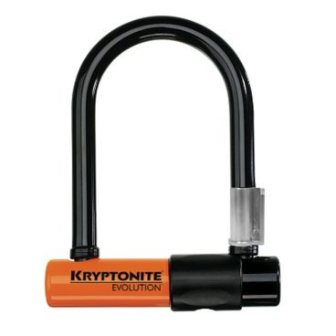 Велосипедный замок Kryptonite Evolution Mini-5  w/FlexFrame bracket, U-lock, на ключ, черно-оранжевый, 002062