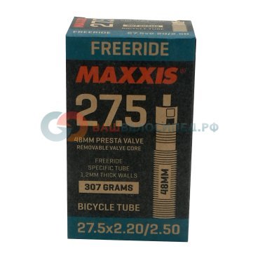 Камера велосипедная Maxxis Freeride, 27.5x2.2/2.5, ниппель Presta, велониппель, IB75105100