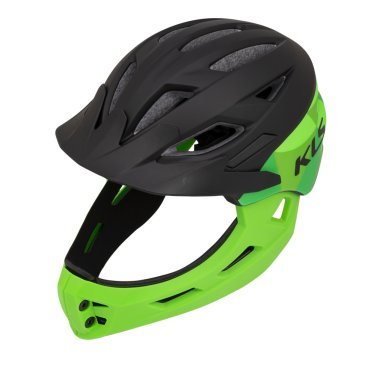 Велошлем детский KELLY'S SPROUT fullface, чёрный/зеленый, 2020