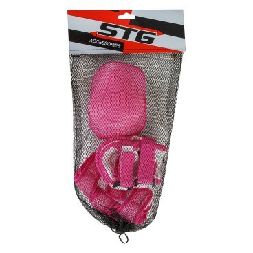 Велозащита детская колена-локтя-кисти STG YX-0304, Розовый, 2020