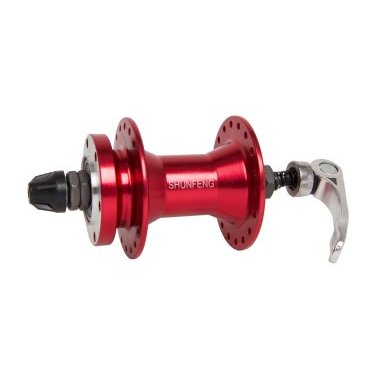 Втулка велосипедная SHUNFENG, передняя, под диск, алюминий, на эксцентрике, 36 Н, красная, SF-A210F red