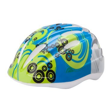 Шлем велосипедный детский Stels HB6-3, серо-сине-салатовый