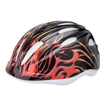 Шлем велосипедный детский Stels HB6-3, черный "пламя"