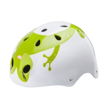 Шлем велосипедный детский Stels MTV-12, бело-салатовый "лягушка"