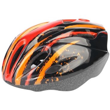Шлем велосипедный детский Stels MV-11, черный-оранжевый