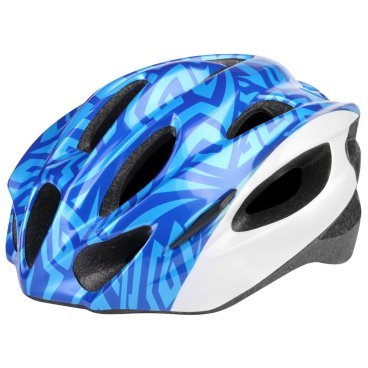 Шлем велосипедный Stels MV-16, бело-синий, LU089024