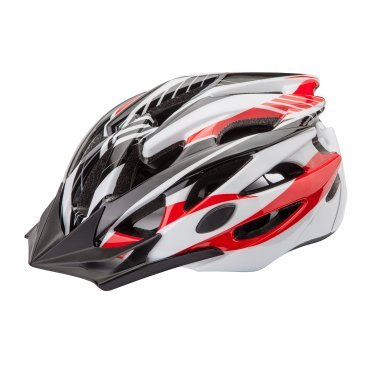 Шлем велосипедный Stels MV-29 in-mold, черно-бело-розовый, LU092751