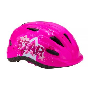 Шлем велосипедный Vinca sport VSH 7, детский, с регулировкой, розовый, рисунок - " star ", индивидуальная упаковка