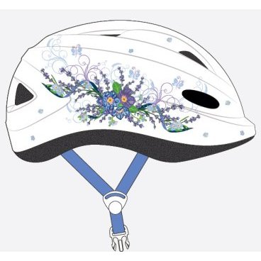 Шлем велосипедный Vinca sport VSH 7, детский, с регулировкой, белый, рисунок - "лаванда", индивидуальная упаковка