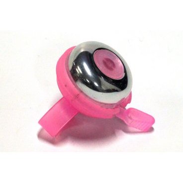 Звонок велосипедный JOY KIE 33AD-03, алюминий/пластик, диаметр 45мм, розовый, 33AD-03 pink