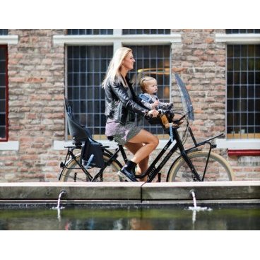 Детское велокресло Compact Adapter Urban iki, на рулевую трубу, коричневый/черный, до 15кг, 214379_URBANIKI