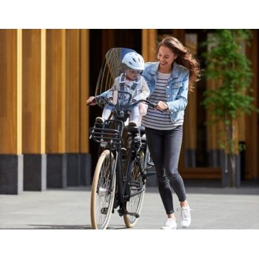Детское велокресло Compact Adapter Urban iki, на рулевую трубу, розовый/белый, до 15 кг, 212733_URBANIKI