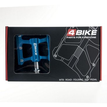Педали велосипедные 4BIKE K325, материал CNC алюминий, размер платформы 110х81х10,5 мм, синие, ARV-K325BLU