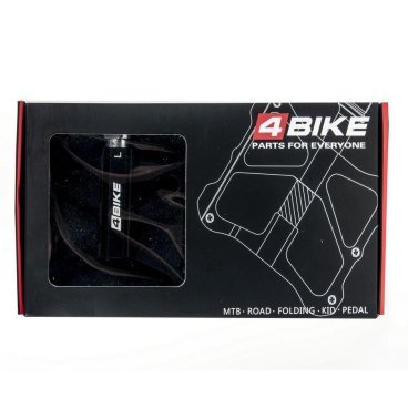 Педали велосипедные 4BIKE K325, материал CNC алюминий, размер платформы 110х81х10,5 мм, черный, ARV-K325BLK