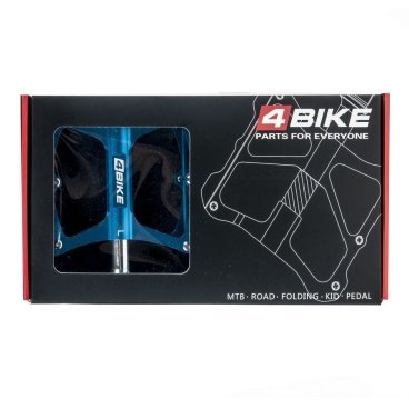 Педали велосипедные 4BIKE K340, материал CNC алюминий, размер платформы 104х98х18 мм, синие, ARV-K340BLU
