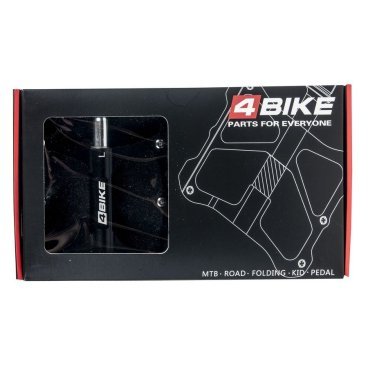 Педали велосипедные 4BIKE K340, материал CNC алюминий, размер платформы 104х98х18 мм, черный, ARV-K340BLK