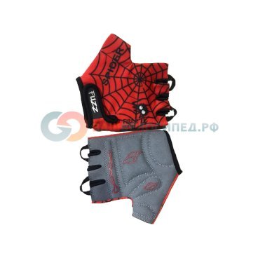 Велоперчатки детские FUZZ SPIDER, красно-черные