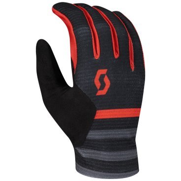 Велоперчатки SCOTT Ridance, длинные пальцы, black/fiery red, 2020, 275398-3176